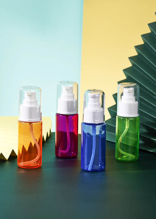 60 ml PET-färgad klar cylindrisk lotionpumpflaska