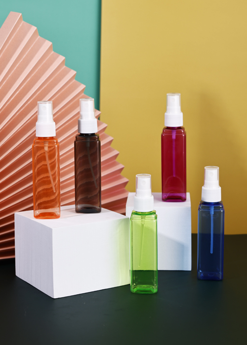 60ml transparent fyrkantig flaska i PET-färg