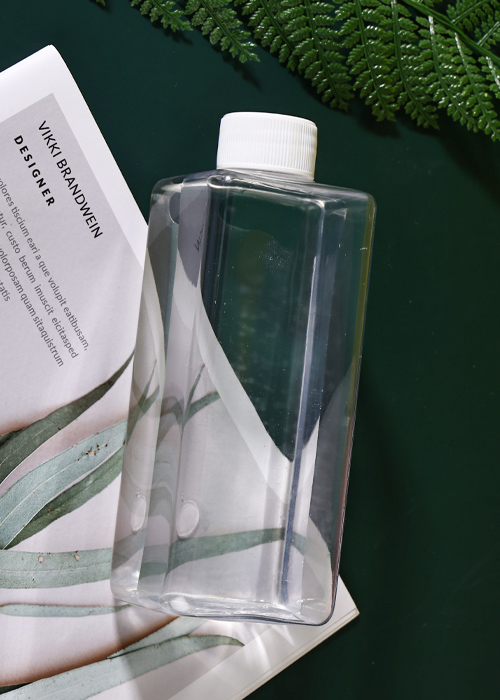 200ml PET transparent fyrkantig platt flaska