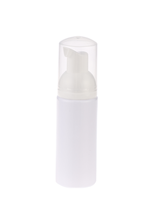 60-150ml vitt cylindriskt stort lock PET-skum tryckpumpsflaska alkoholsteriliseringsflaska