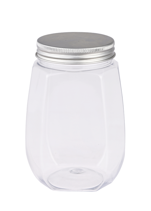 200-400 ml PET-aluminiumlock Rund flaska Matnötsförpackningsburk