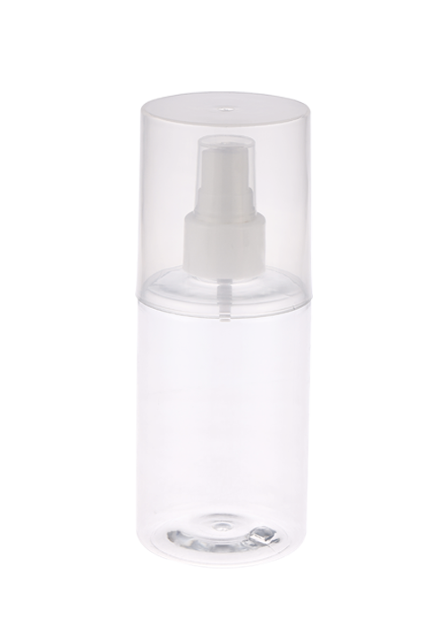 200 ml tjock cylindrisk huva PET sprayflaska desinficerande rengöringsvätskeflaska