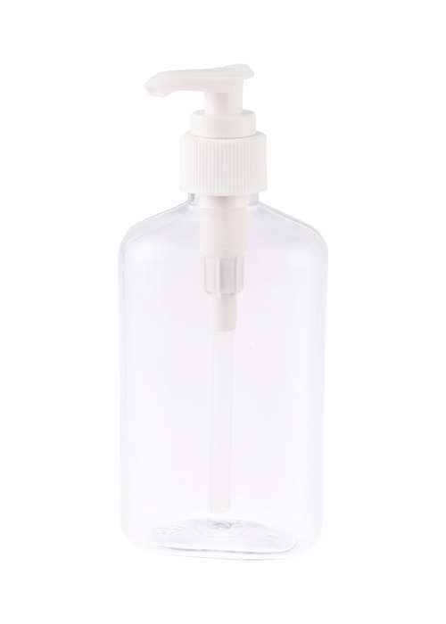 250 ml PET transparent oval platt gel lotion tryckpump flaska desinfektion handdesinfektion flaska