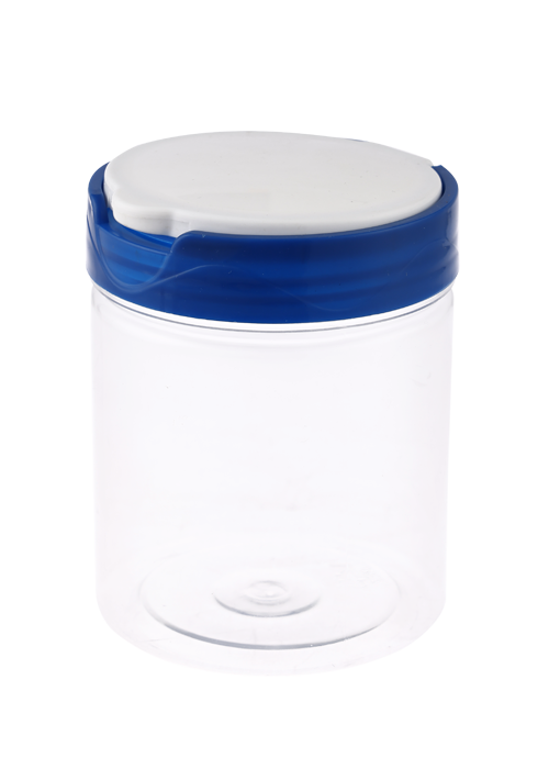 400ml PET genomskinlig flip top nötter och korn burk